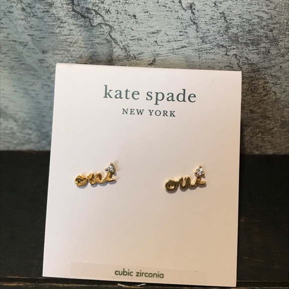 🆕Kate Spade Say Yes Oui Oui Studs Earrings - Picture 5 of 6